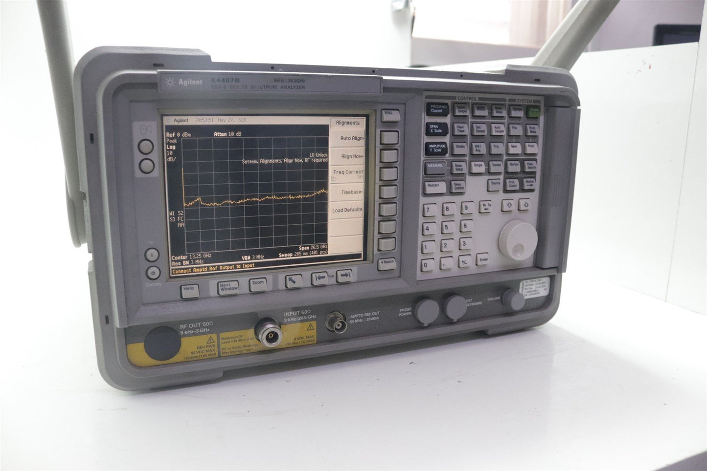 HP Agilent Keysight E4407B Spectrum Analyzer 9 kHz - 26.5 GHz OPT A4H B74 BAC