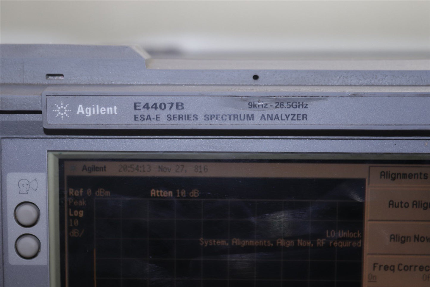 HP Agilent Keysight E4407B Spectrum Analyzer 9 kHz - 26.5 GHz OPT A4H B74 BAC