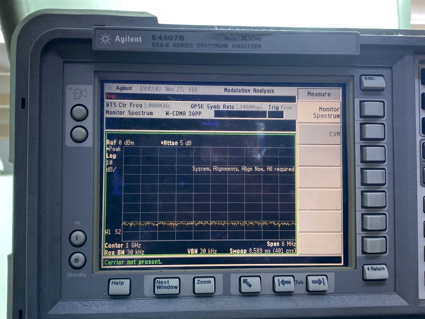 HP Agilent Keysight E4407B Spectrum Analyzer 9 kHz - 26.5 GHz OPT A4H B74 BAC
