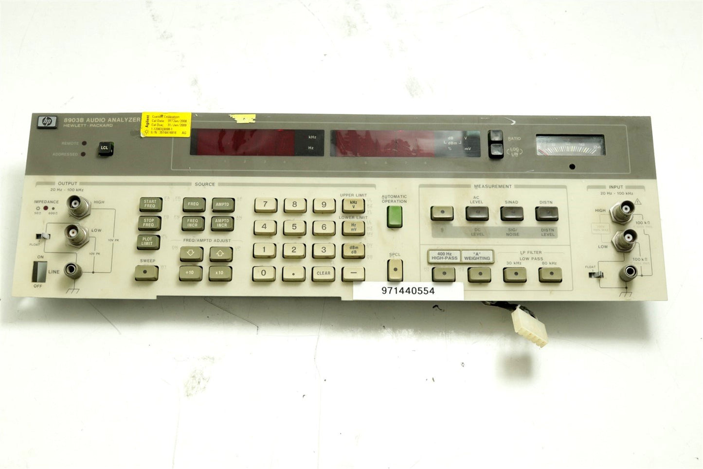HP Agilent 8903B Audio Analyzer Front Panel Assy