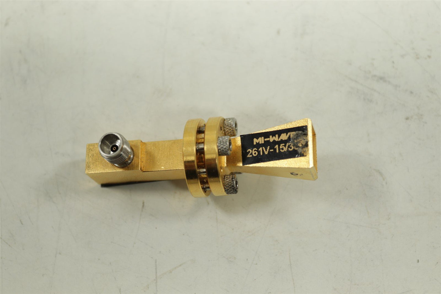Mi-Wave WR15 Horn Antenna 261V-15/385 w/ WR-15 Waveguide 410V/385/1.85mmF