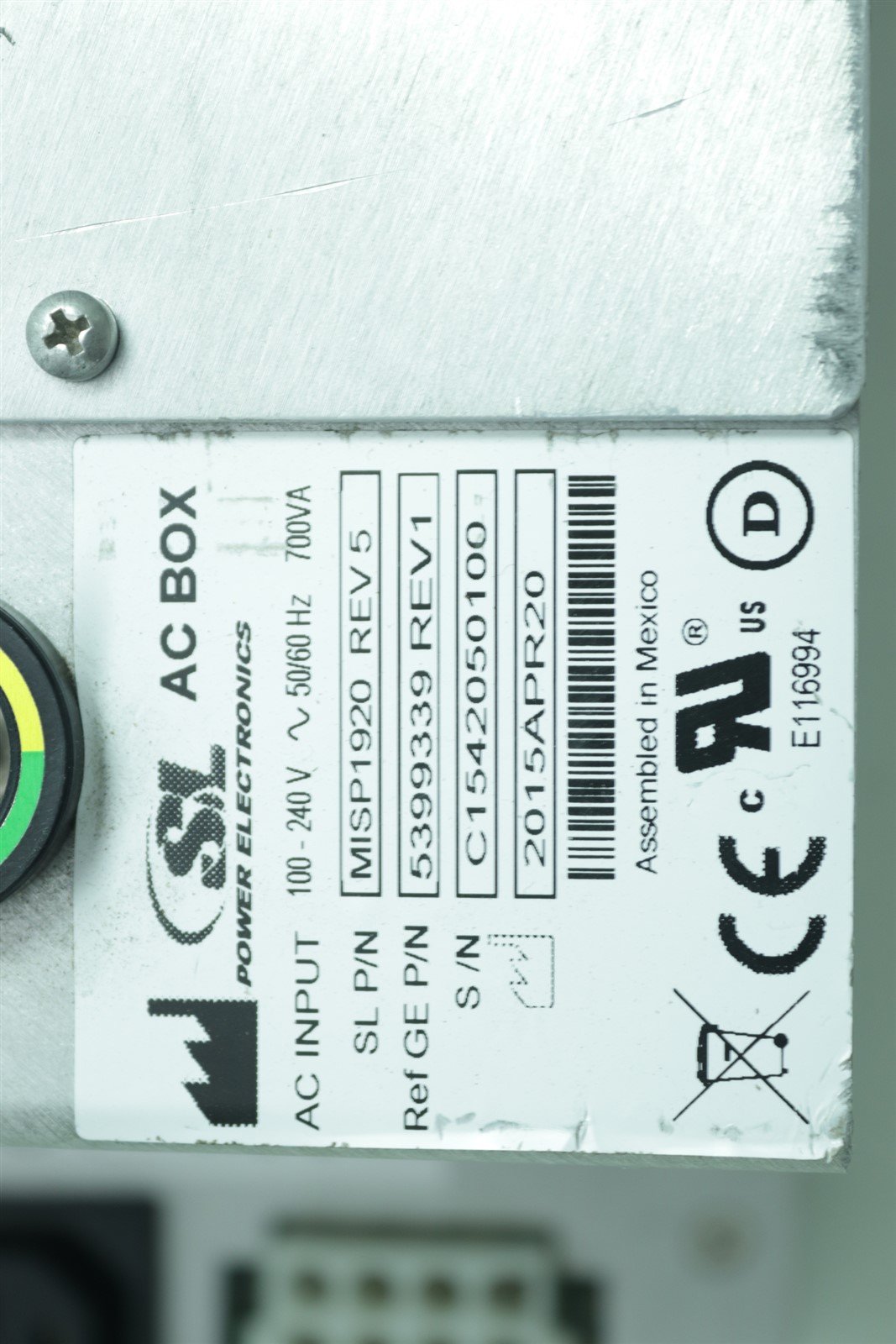GE HealthCare Vivid S70 Power Supply AC BOX 100-240V 5399339 TESTED