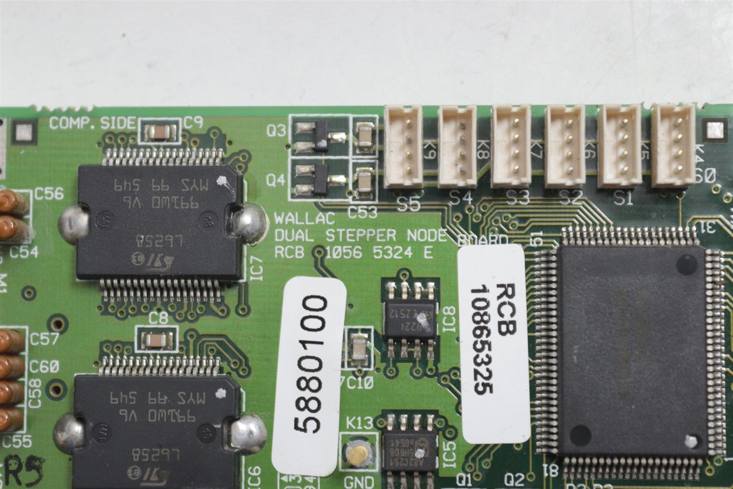 Wallac Quad Stepper Node Board RCB 10565324 E w/Barcode Interface TZA 61005341 A