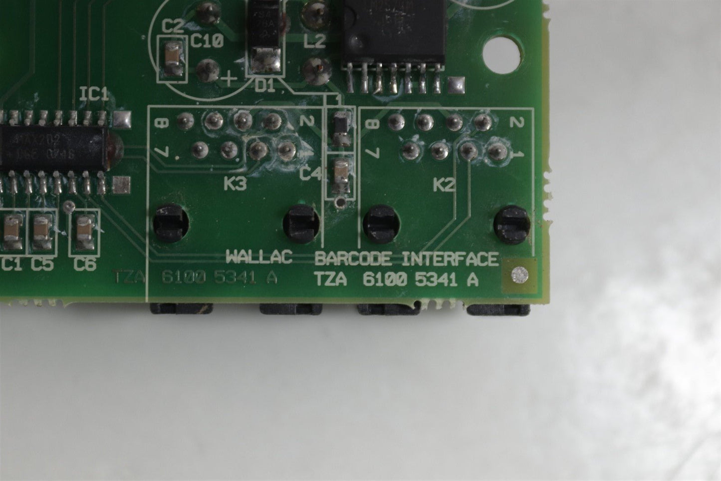 Wallac Quad Stepper Node Board RCB 10565324 E w/Barcode Interface TZA 61005341 A