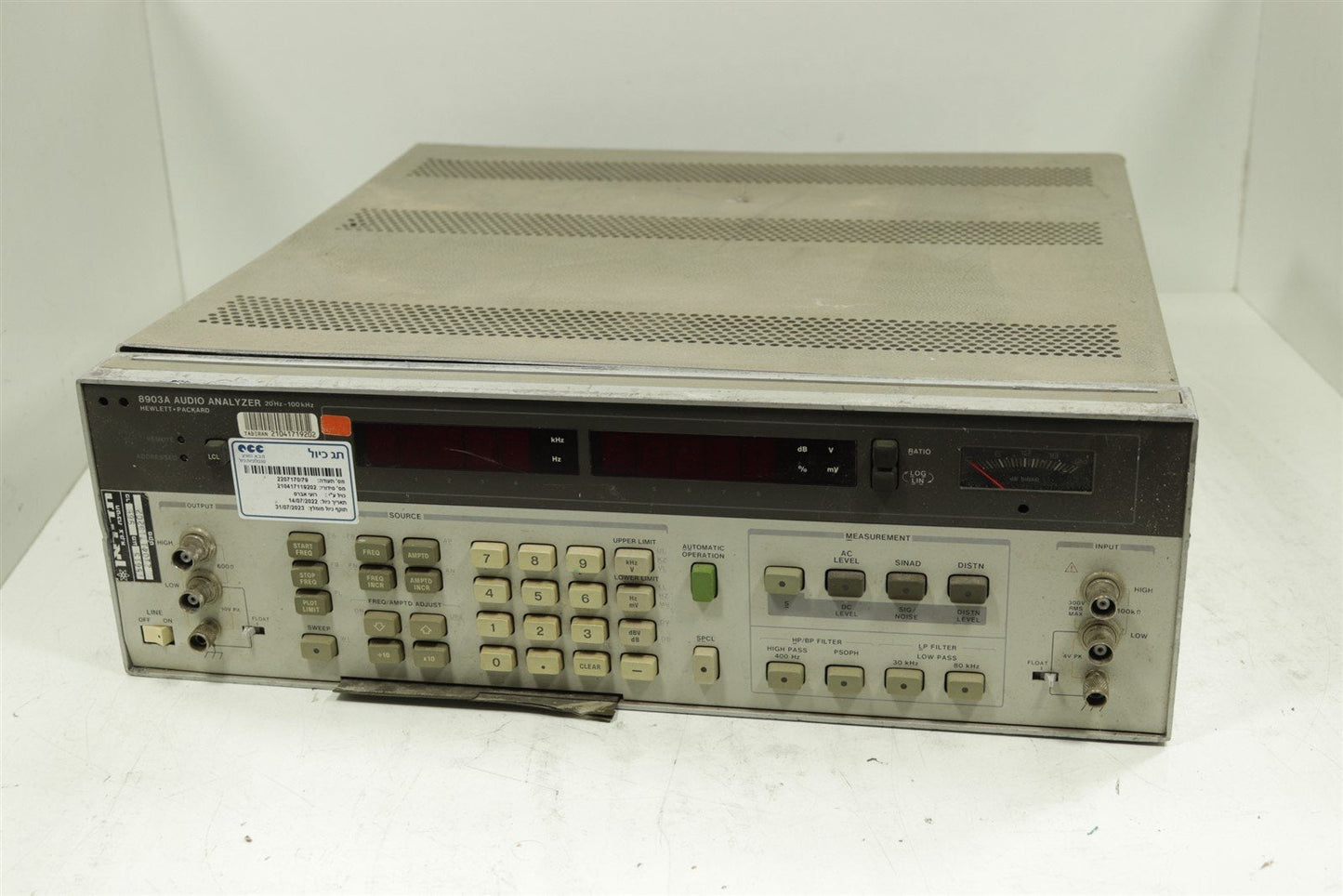 HP Agilent 8903B Audio Analyzer 20Hz - 100kHz Tested