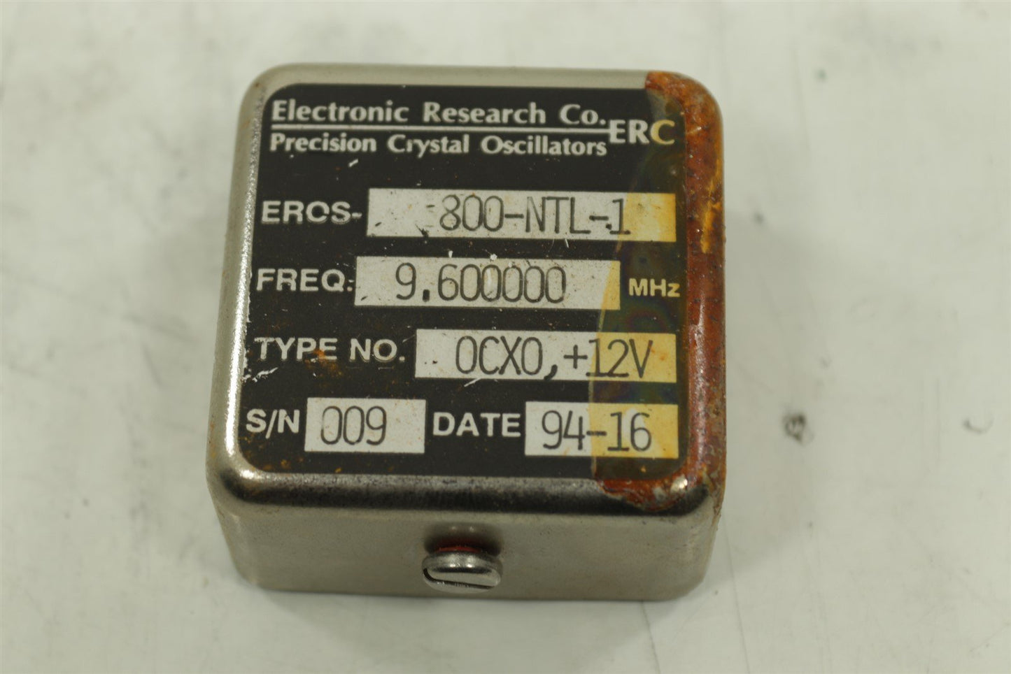 ERC Precision Crystal Oscillator 800-NTL-3 OCXO 9.600000 MHz +12V RF