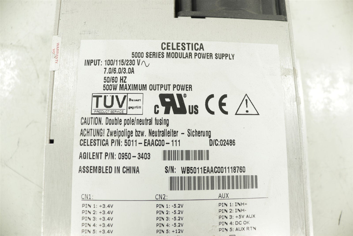 Hp Agilent 1680A Logic Analyzer Power Supply 500W 100/115/230V 0950-3403