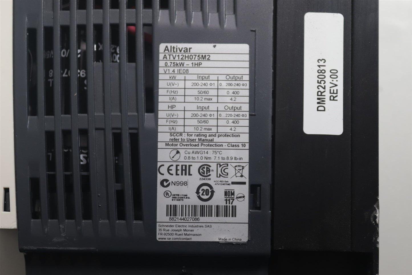 Schneider Electric Altivar ATV12H075M2 0.75kW 200-240V AC Speed Drive