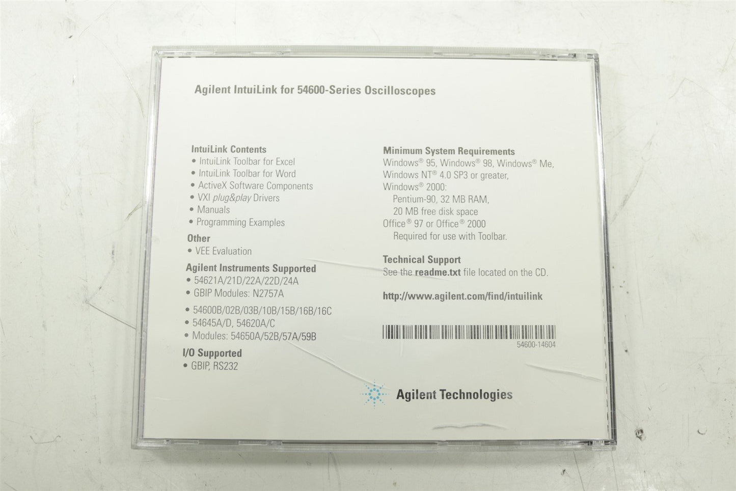 Agilent 54621A/22A/24A 54621D/22D Oscilloscopes Programmers Guide with CD
