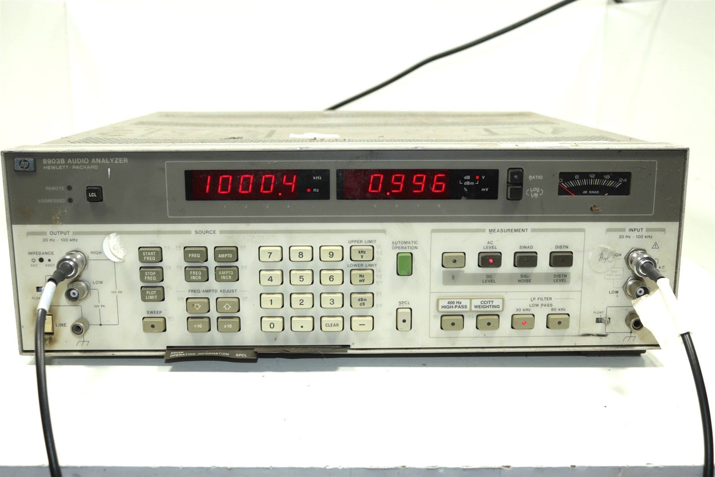 HP Agilent 8903B Audio Analyzer 20Hz - 100kHz Tested