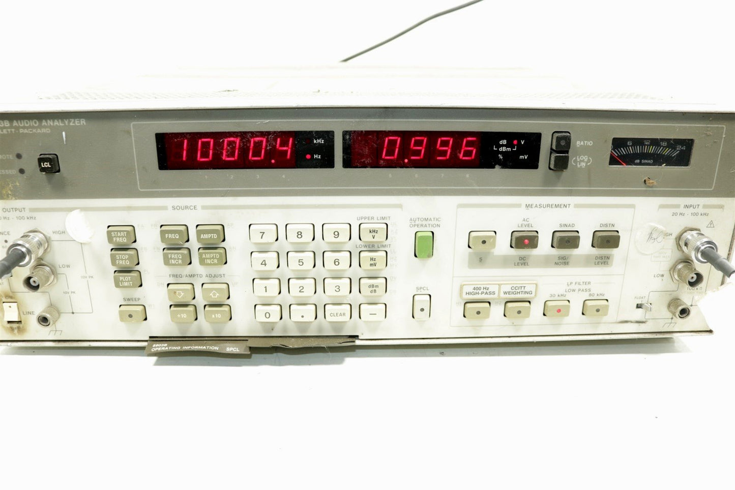 HP Agilent 8903B Audio Analyzer 20Hz - 100kHz Tested