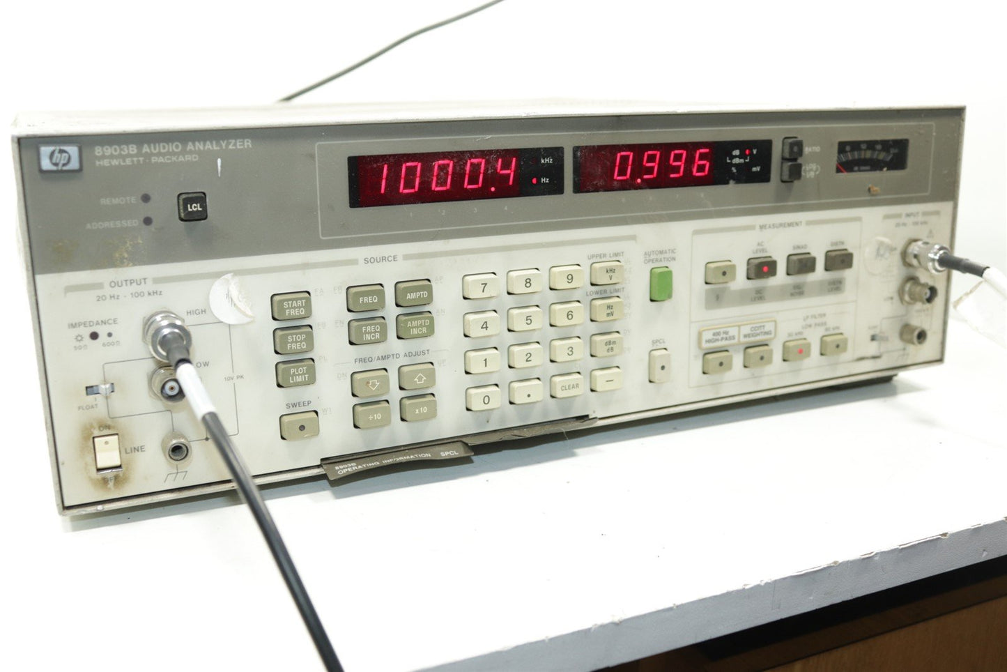 HP Agilent 8903B Audio Analyzer 20Hz - 100kHz Tested