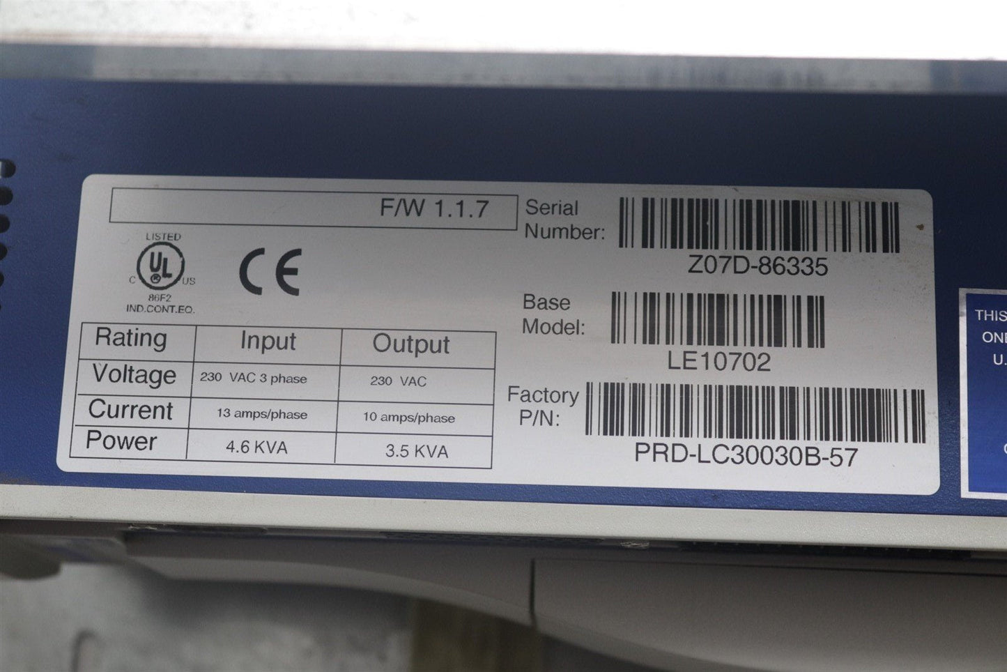 Kollmorgen Servostar CD Lite LE10702 Servo Drive 230VAC 3Φ With Brake Resistor