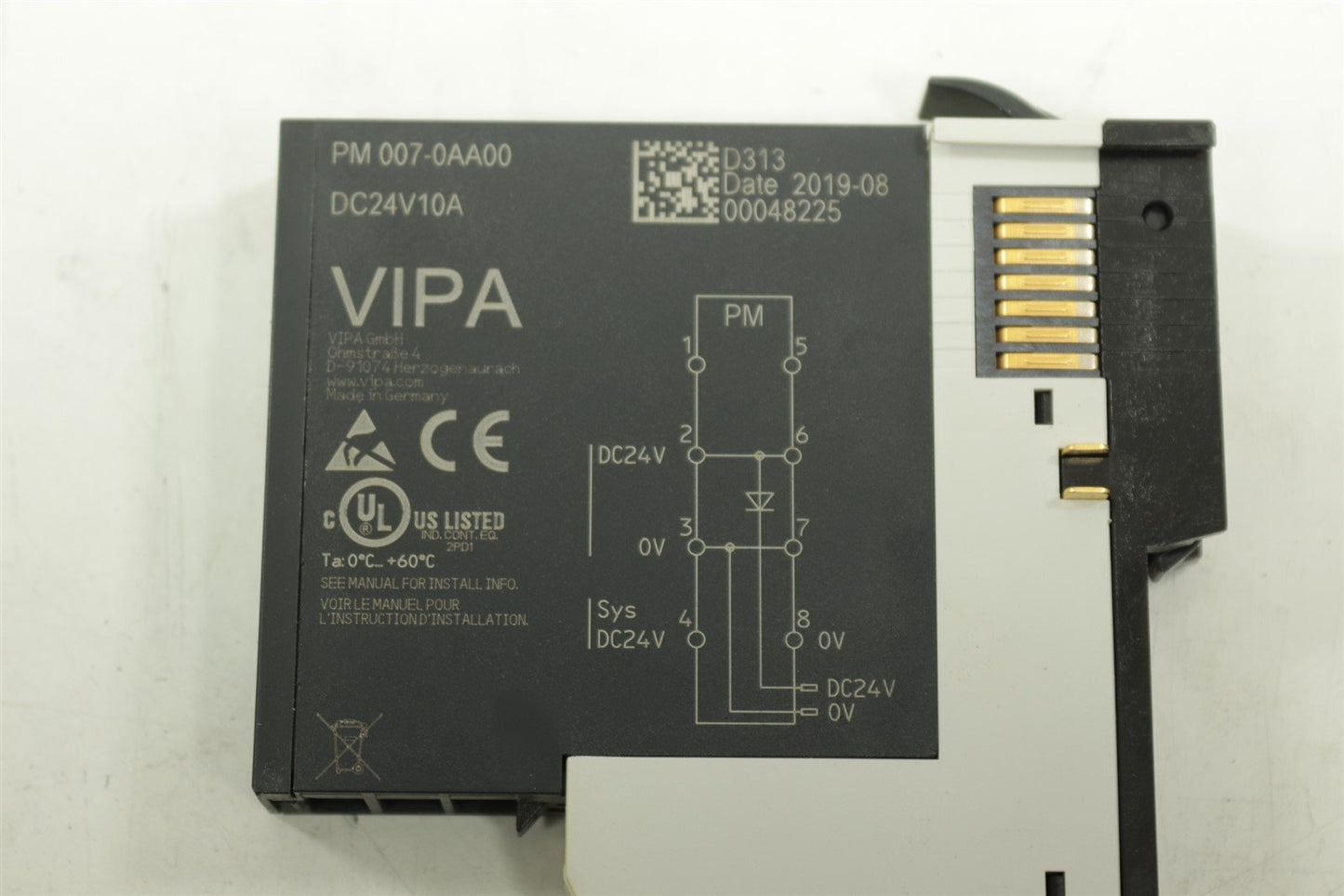 Vipa Power Module 24VDC 10A DIN Rail Mount 007-0AA00