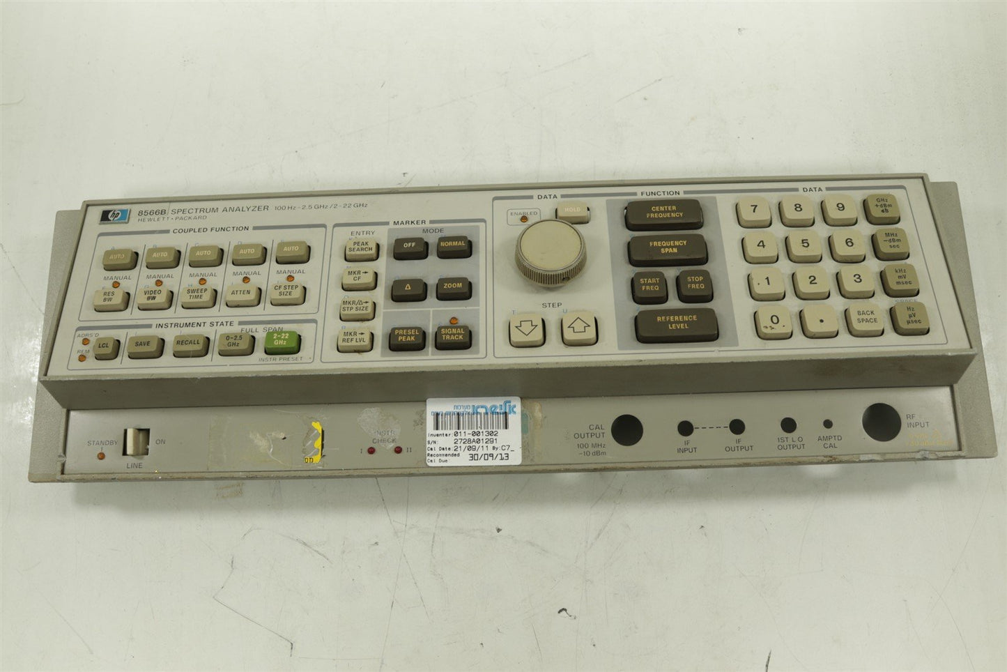 HP 8566B Spectrum Analyzer 100Hz-2.5GHz/2-22GHz Front Panel Assy