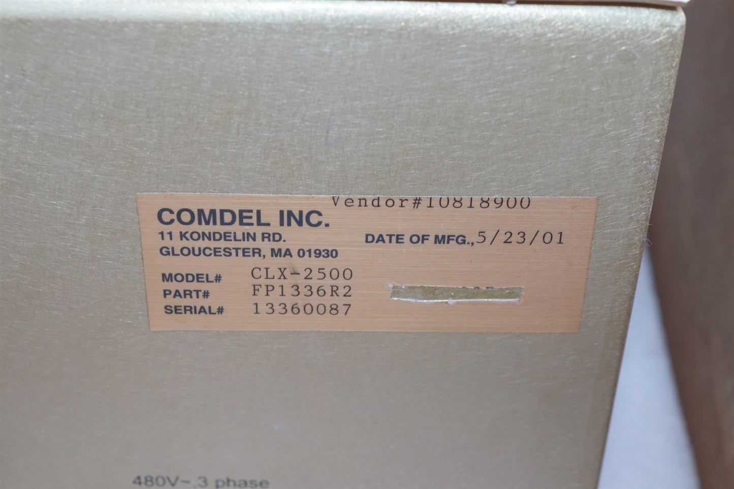 COMDEL CLX-2500 Low Freq RF Generator Power Supply 3Ph 2500W FP1336R2