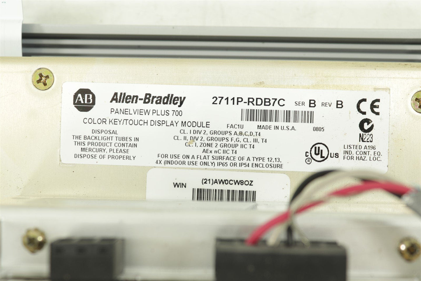 Allen-Bradley Panel View Plus 700 Front Panel +2711P-RN6, 2711P-RP6 Modules
