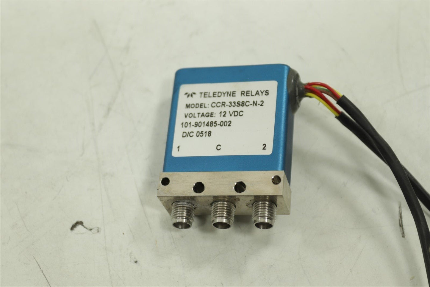 Teledyne Relays RF Switch Commercial Latching SPDT 12VDC 18GHz CCR-33S8C-N-1