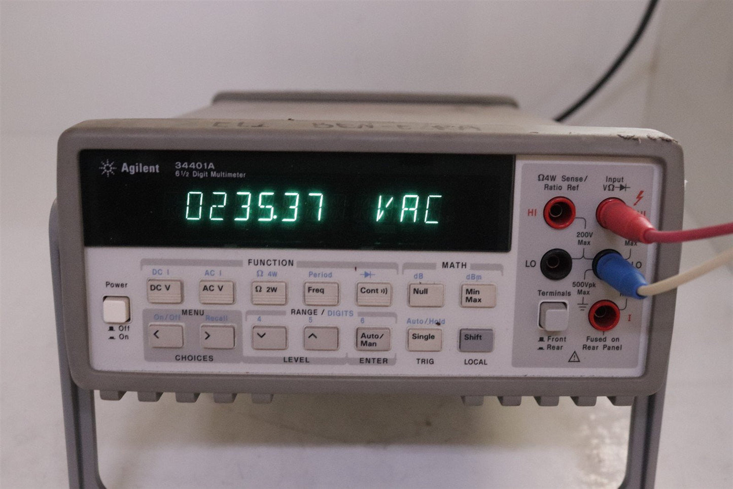 Hp Agilent 34401A 6½ Digit Multimeter Tested Working NOT CALIBRATED