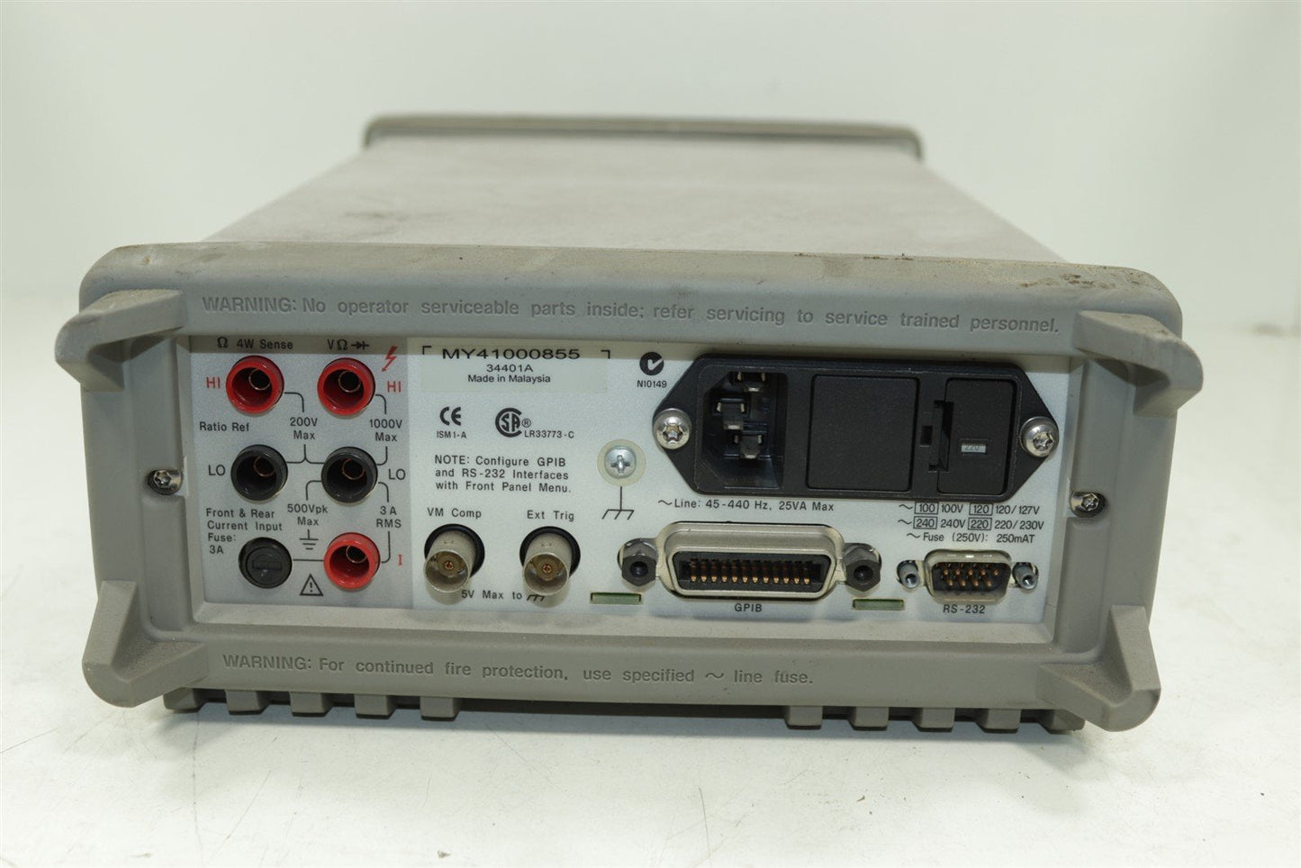 Hp Agilent 34401A 6½ Digit Multimeter Tested Working NOT CALIBRATED