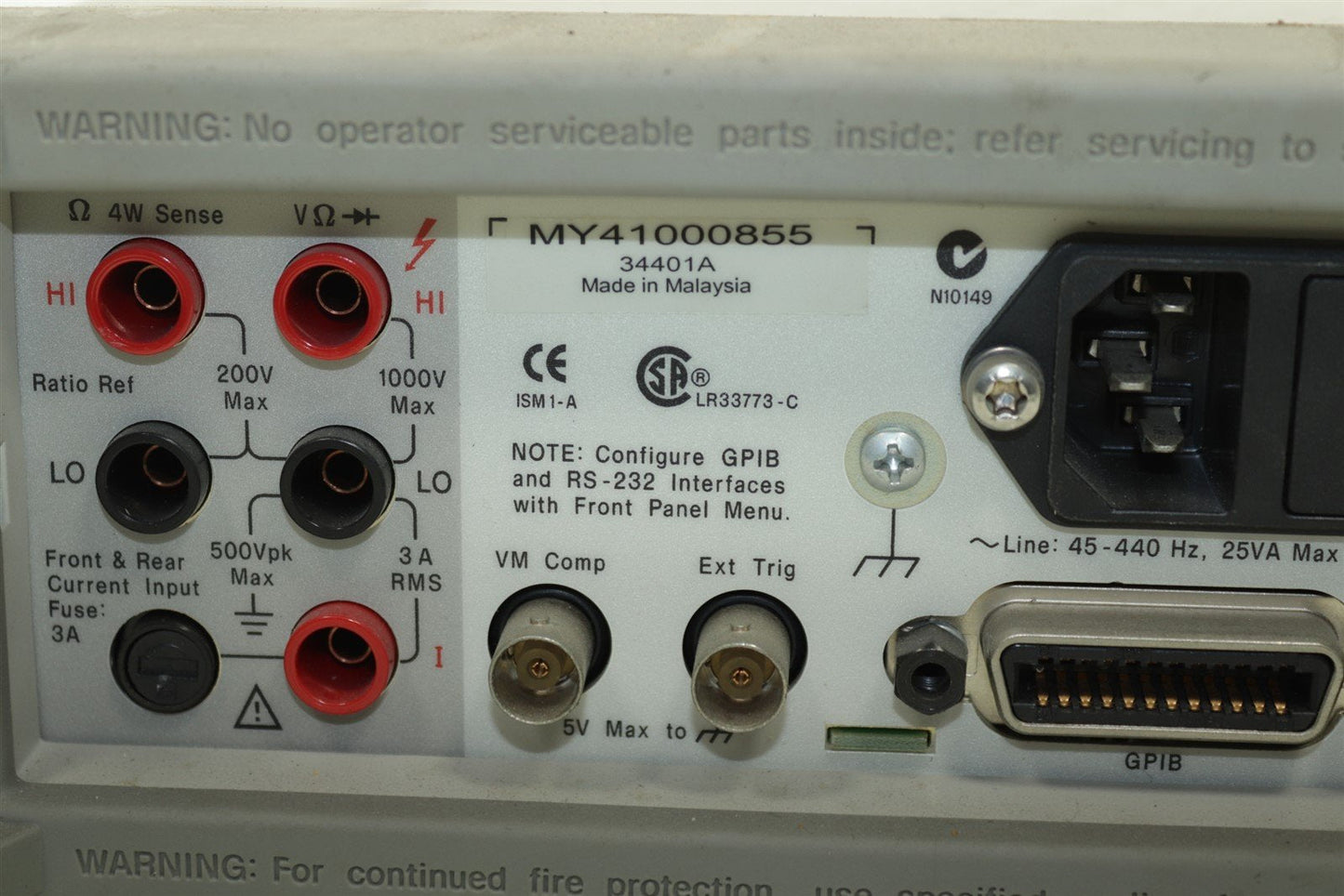 Hp Agilent 34401A 6½ Digit Multimeter Tested Working NOT CALIBRATED