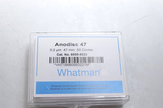 New Whatman Anodisc 47 Filters Membrane 0.2um 47mm 50ct 6809-5022