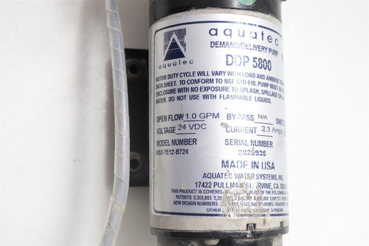 Aquatec DDP 5800 Pump 24VDC 2.3Amps@60PSI 1GPM Flow