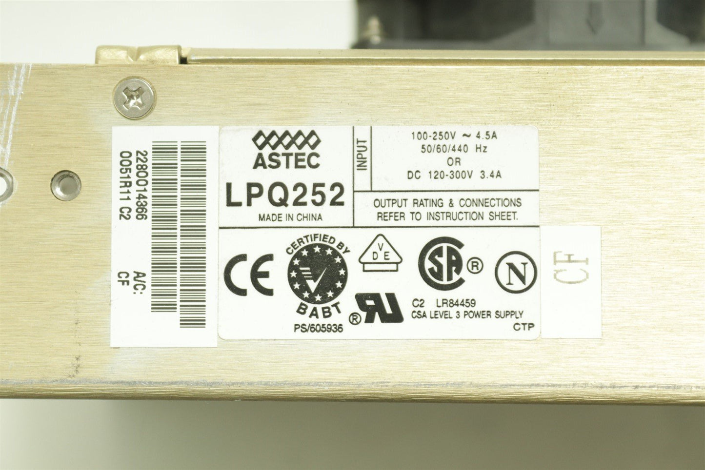 HP Agilent OmniBER 718 Analyzer ASTEC LPQ252 Power Supply