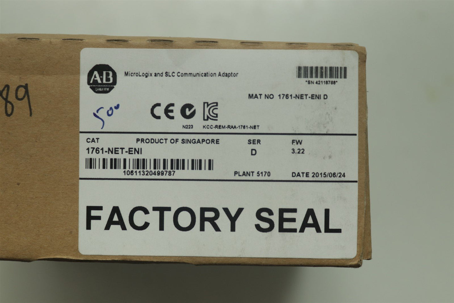 NEW Allen Bradley 1761-NET-ENI MicroLogix Communication Adaptor 1761NETENI