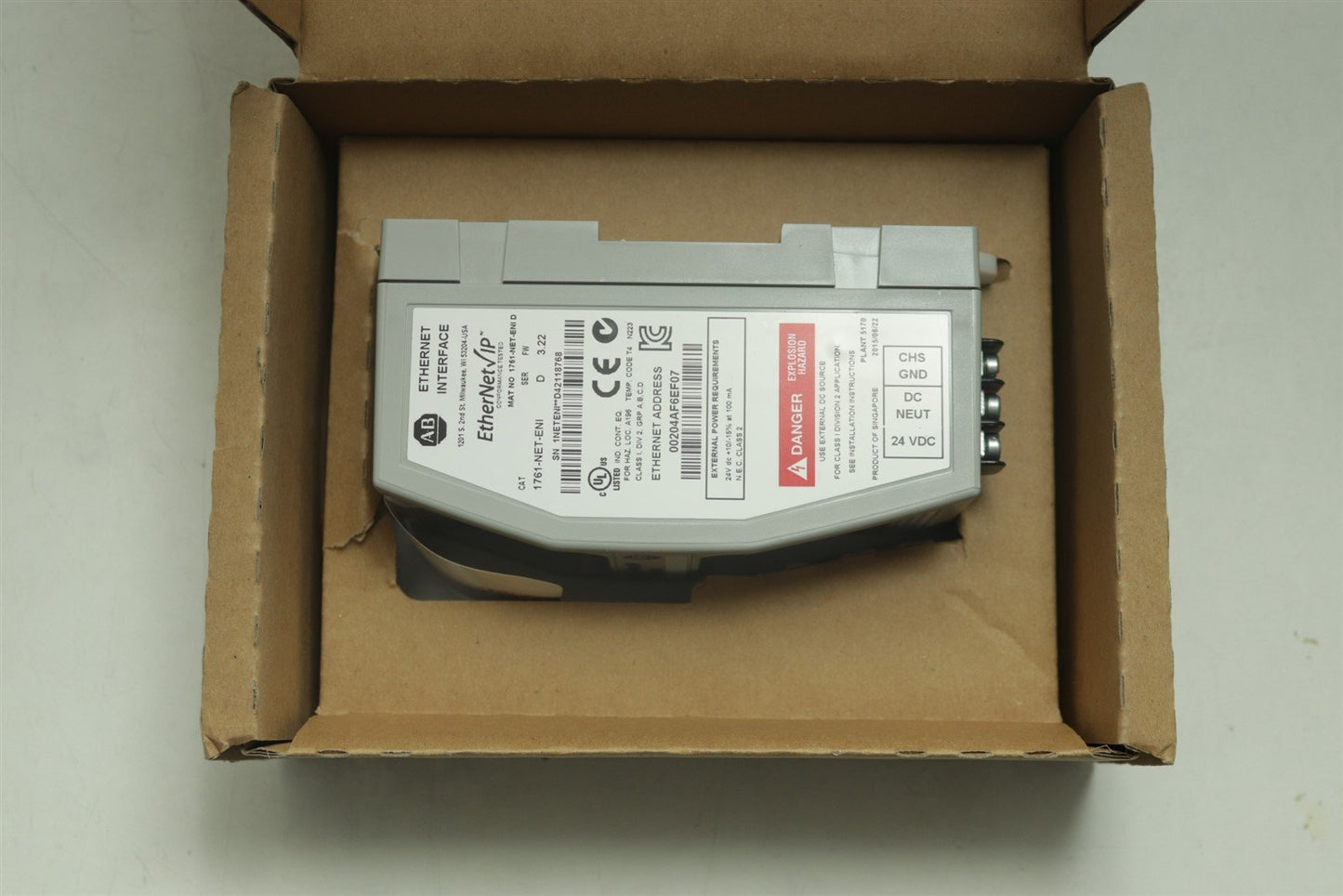 NEW Allen Bradley 1761-NET-ENI MicroLogix Communication Adaptor 1761NETENI