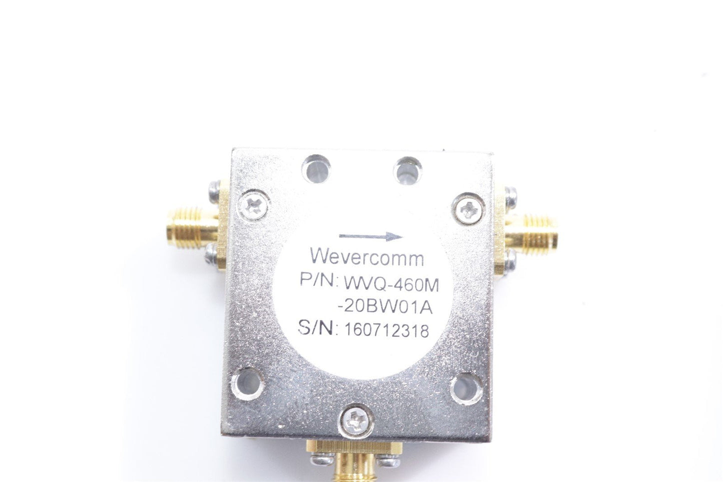 Wevercomm WVQ-460M-20BW01A RF Isolator Circulator 450-470MHz 20dB 20W 50ohm N