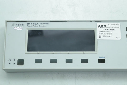Agilent 81110A Front Panel 165/330MHz