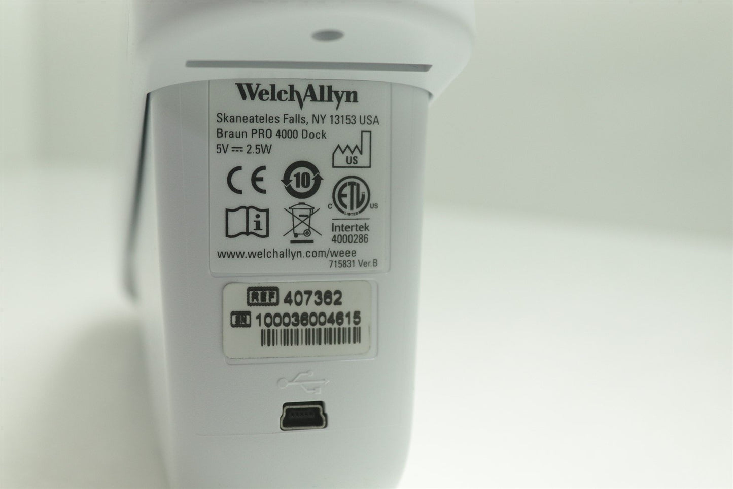WELCH ALLYN Braun ThermoScan Pro 4000 Ear Thermometer 04000-200 + Dock