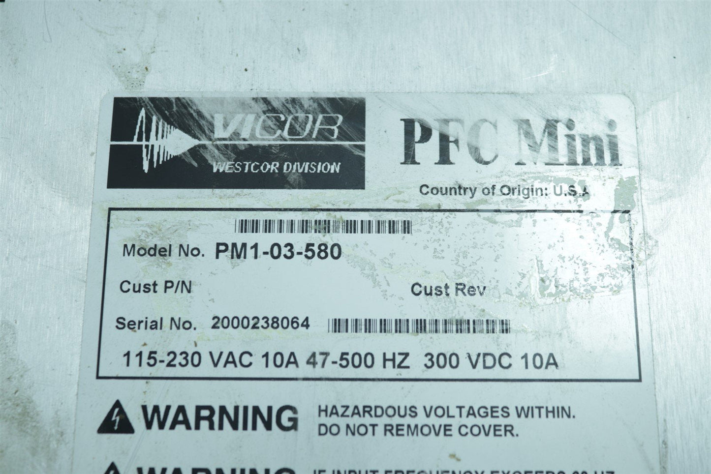 Victor PFC Mini Corrected AC-DC Switcher Power Supply PM1-03-580