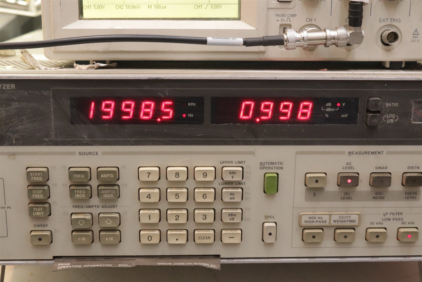 HP Agilent 8903B Audio Analyzer 20Hz - 100kHz Tested