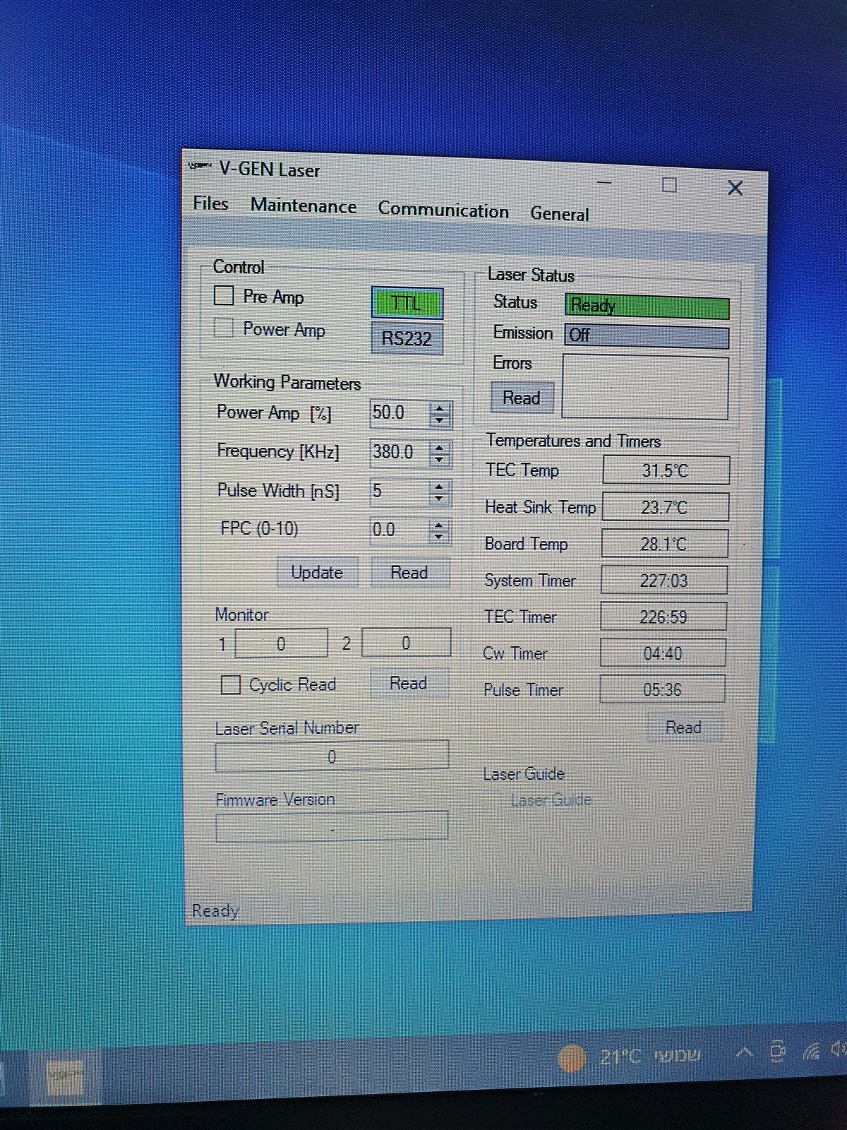 V-GEN Spectra Physics Pulsed Fiber Laser VPFL-ISP-1-20000 20W 1060nm TESTED +GUI