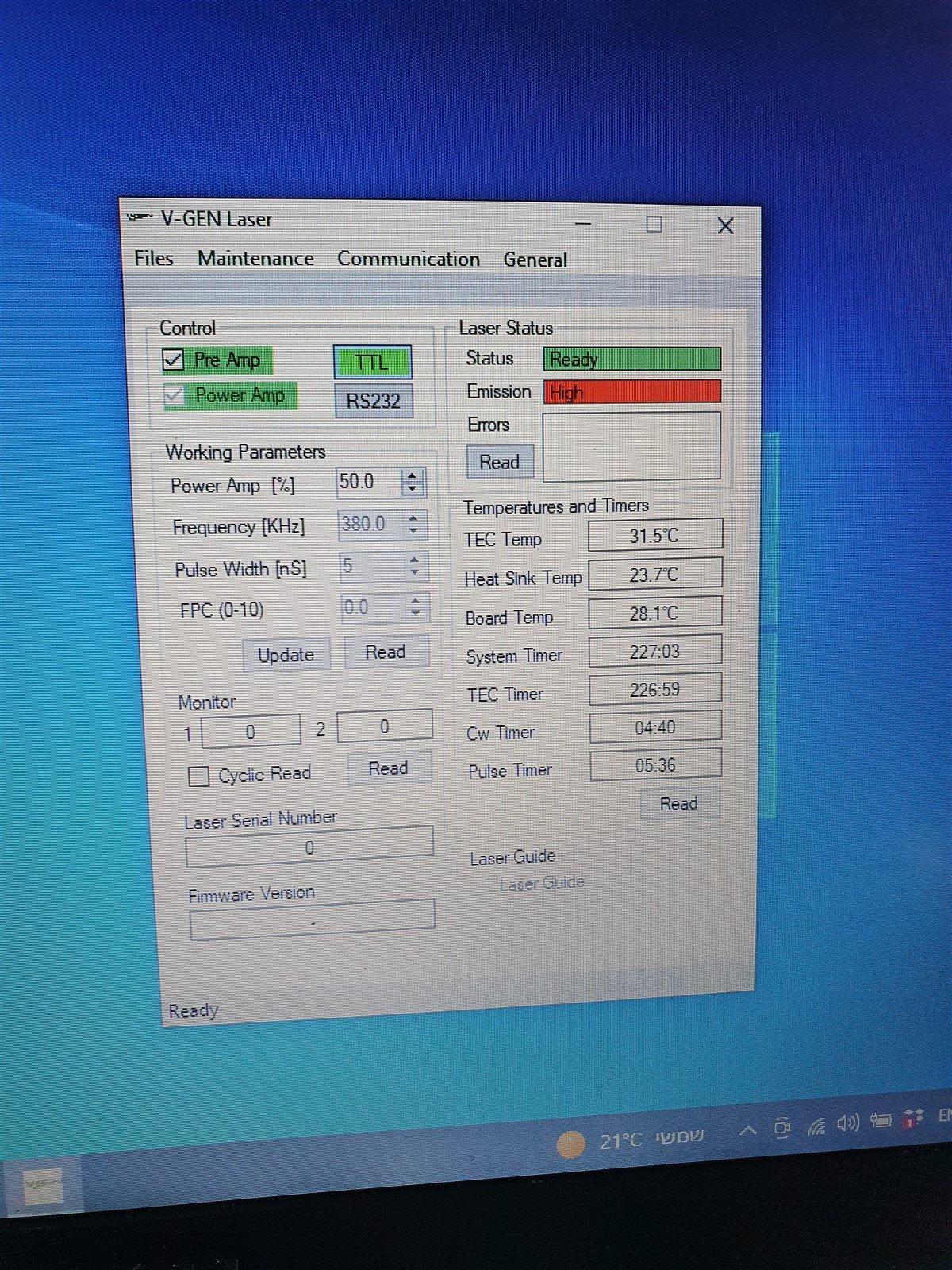 V-GEN Spectra Physics Pulsed Fiber Laser VPFL-ISP-1-20000 20W 1060nm TESTED +GUI