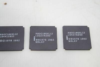 Set of 3 Intel R80C186XL12 Malay KAB 844 CPU MICRO PROCESSOR Used