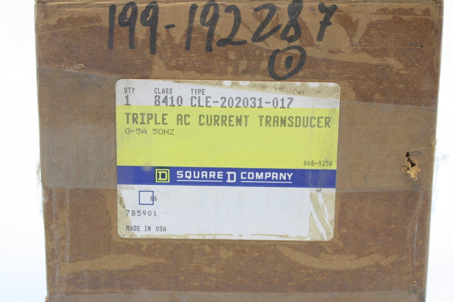 NIB SquareD Triple AC Current Transducer 3PH 150Vac 50HZ 5A 8410 CLE-202031-017