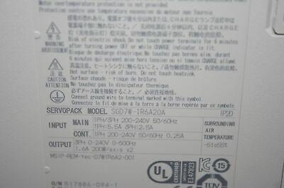 Kornit Yaskawa Electric Corporation Servopack SGD7W-1R6A20A Out: 0-240V 200W