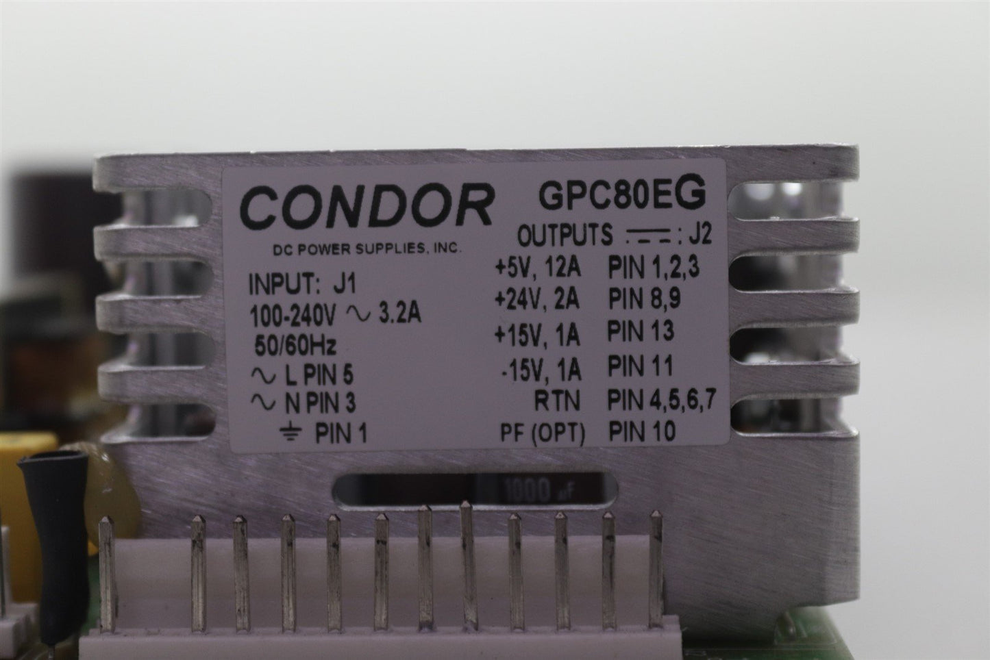 Condor DC Power Supply GPC80EG 100-240v~ 3.2a +5V 12A +24V +-15V 1A