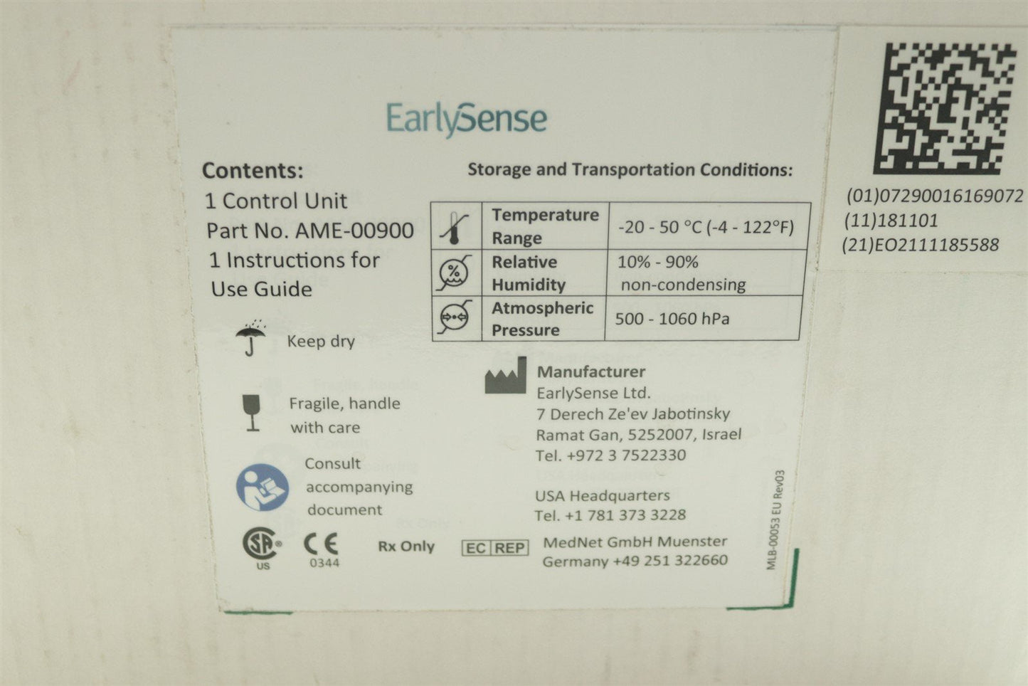 NEW EarlySense 2.0 Chair Sensing Unit Patient Monitor Complete System