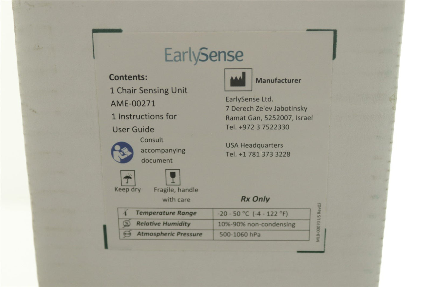 NEW EarlySense 2.0 Chair Sensing Unit Patient Monitor Complete System