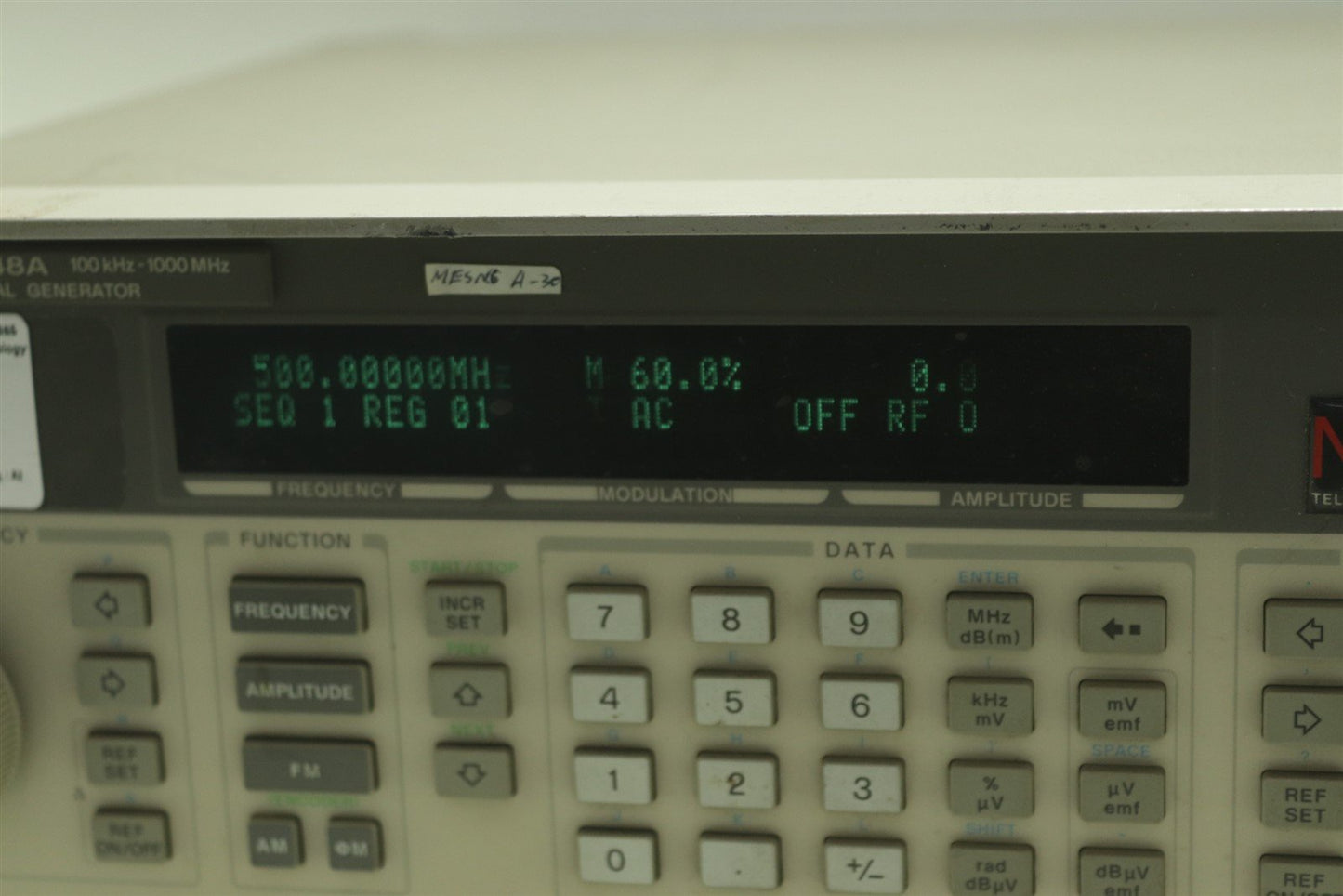 HP 8648A 100 kHz - 1000 MHz Signal Generator OPT 1E5 1EP Tested & Calibrated!