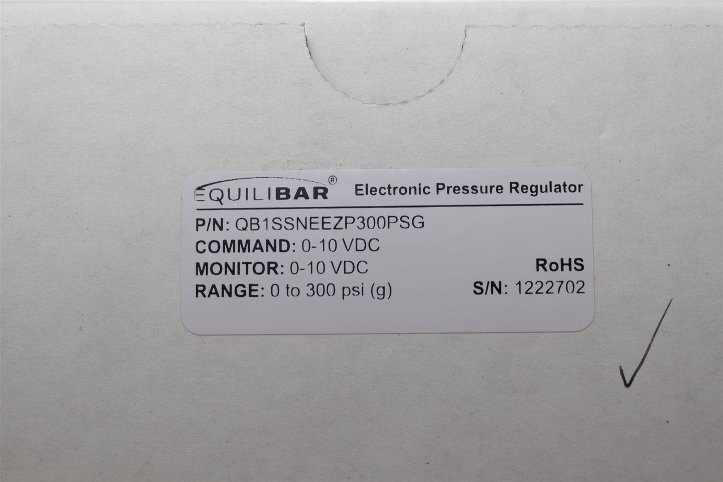 NEW EquiliBar Electronic Pressure Regulator QB1SSNEEZP300PSG 0-300PSI
