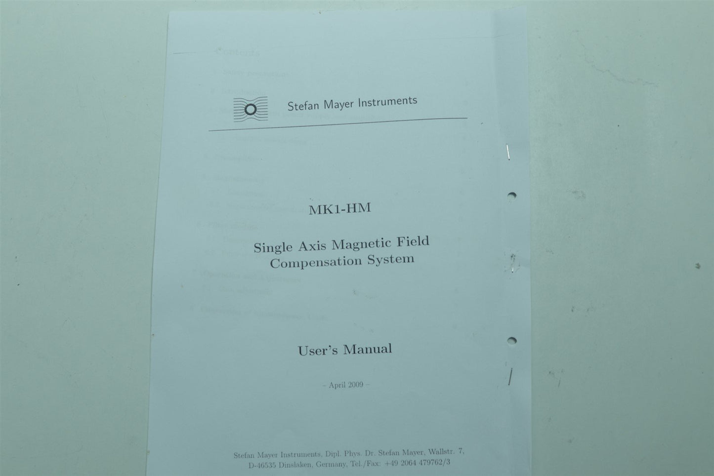 Stefan Mayer Instruments Magnetic Field Compensation System MK1-HM w/ 3 Probes
