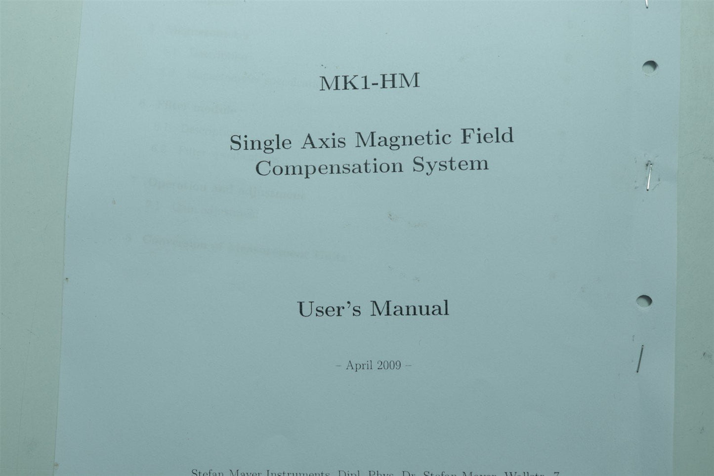 Stefan Mayer Instruments Magnetic Field Compensation System MK1-HM w/ 3 Probes