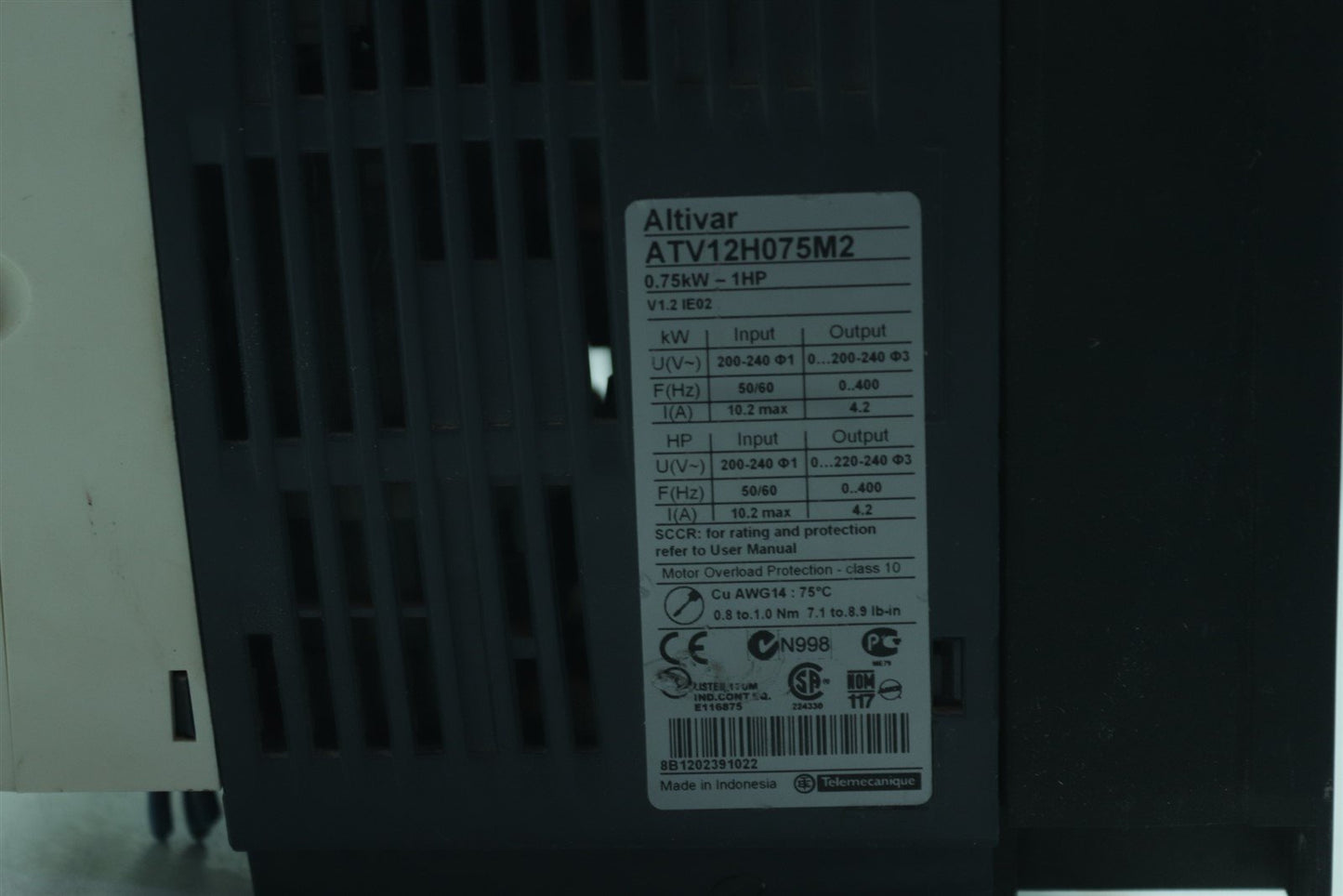 Schneider Electric Altivar Motor Driver ATV12H075M2 0.75 1HP