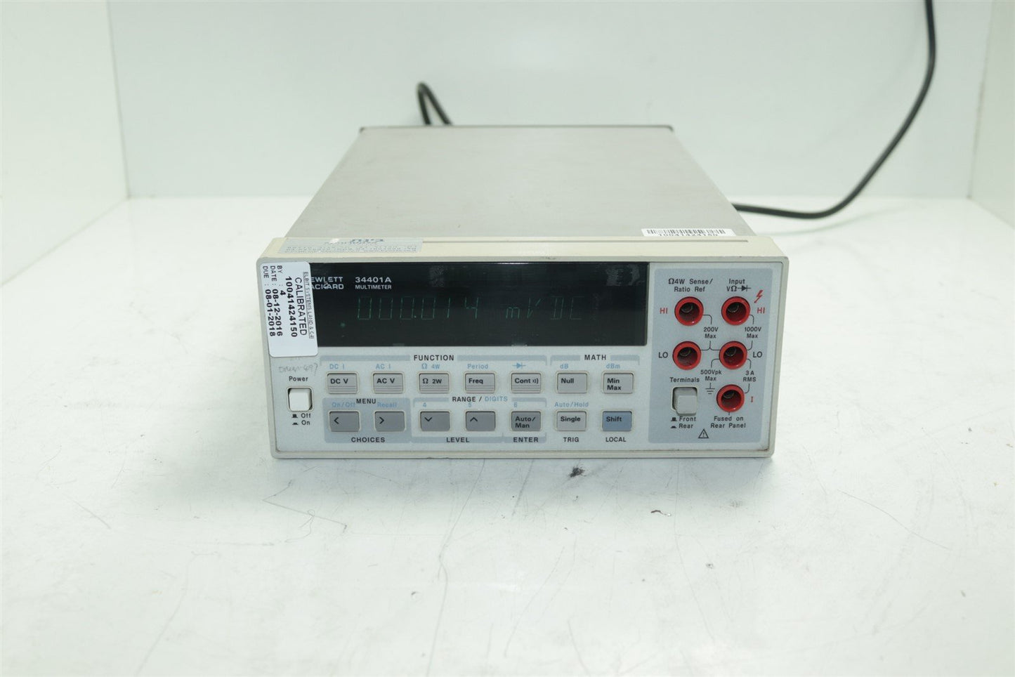 Agilent 34401A High Performance Multimeter Tested Not Calibrated