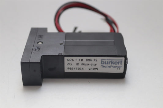 2x Burkert Solenoid valve Type 6626 T 3.0 FFKM PK TwinPower 24V DC PNVAK -2bar PN247854